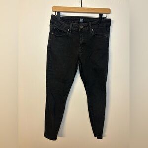 Gap Washed Black Curvy True Skinny Jeans, Size 30